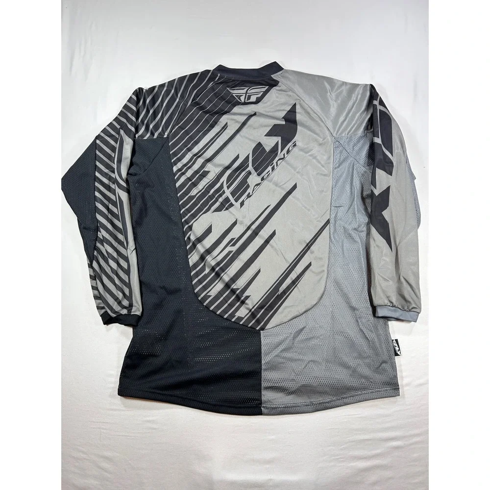 Fly Racing Kinetic Shock Motocross Jersey XL Grey Black Long Sleeve MX BMX MTB